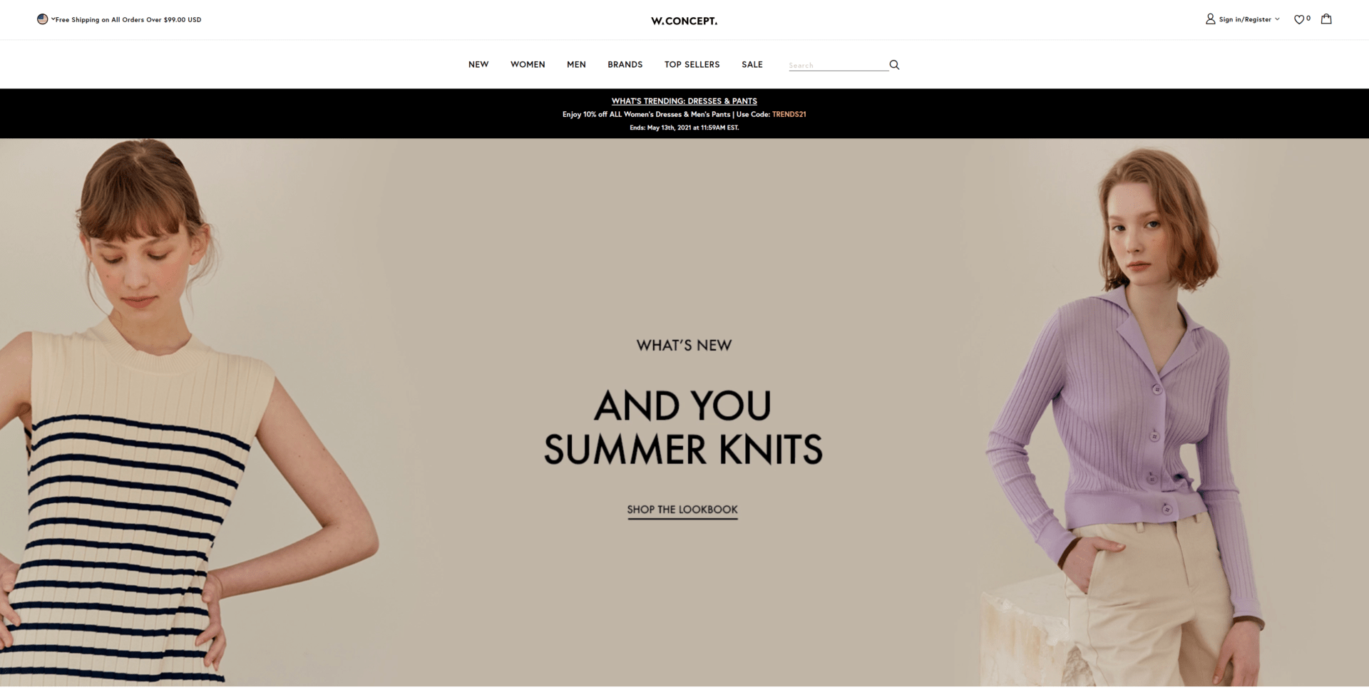 W Concept Korean clothes website